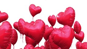 Red Heart_Balloons flying up. Heart shape. Background for children's programs, holidays, birthday parties, to represent joyful and happy situations. With an Alpha channel.3D render - Powered by Shutterstock - Get 15% off with code: PIKWIZARD15