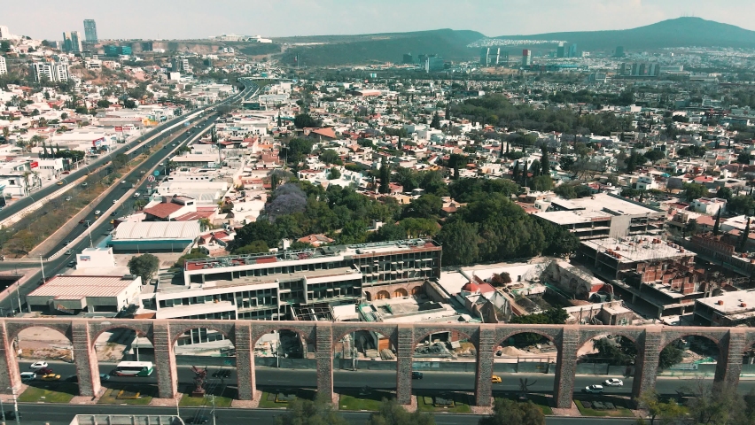 View of Arcos de Queretaro from a drone