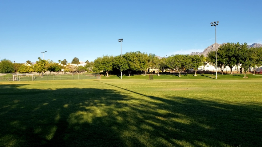 Morning panorama in suburban mountain park