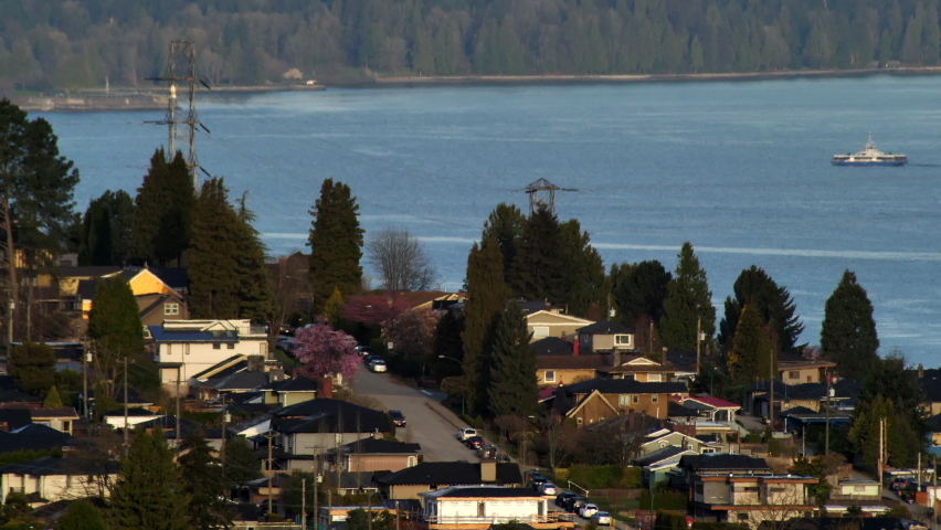 Peaceful Settlement Near Vancouver Harbour At Burnaby In British Columbia, Canada. - Static Shot