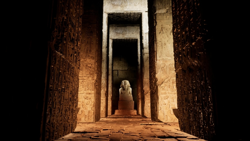 Egyptians ancient Temple with pharaoh monument | Shutterstock HD Video #1074434621