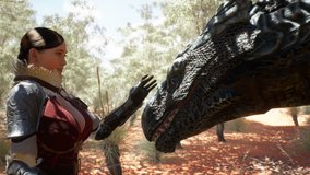 The warrior girl and her formidable dragon met in the summer forest after a long separation. The girl was created using 3D computer graphics. Looping animation is for fantasy backgrounds. 3D rendering - Powered by Shutterstock - Get 15% off with code: PIKWIZARD15
