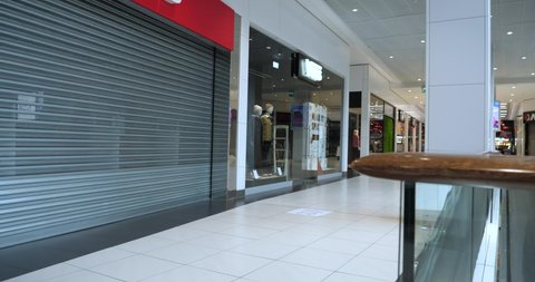 Szczecin , Poland - 01 07 2021: retail shop mall brands shut in Szczecin Poland