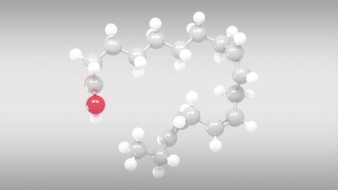 Linolenic acid C18H30O2 (linolenate), high-quality rotating molecular structure. 
Loopable with luma matte to alpha the molecule. 
Useful for TV commercials, news, scientific and corporate production.