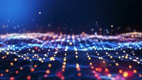 Futuristic flight through a digital line  landscape, 3D rendering. - Powered by Shutterstock - Get 15% off with code: PIKWIZARD15