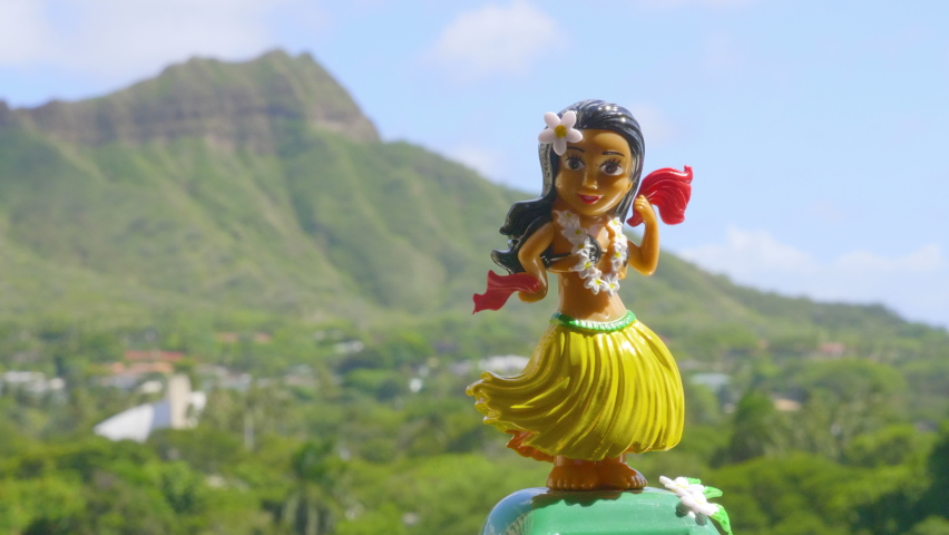 Traditional hula dancer souvenir toy in 4K