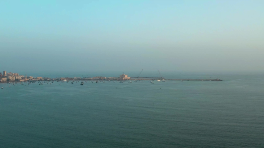 Drone footage of Qaitbay Citadel,Bey Citadel in Alexandria