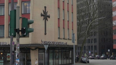 Hamburg , Germany - 12 30 2020: Scientology Office in Hamburg, Germany