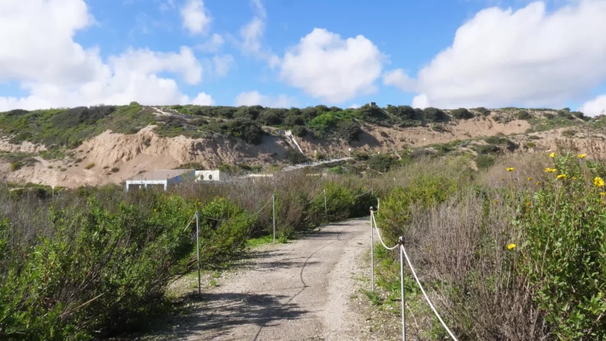 Wide of hiking trail on mountain