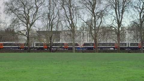 london , United Kingdom (UK) - 12 27 2020: Overground passing by Hackney downs