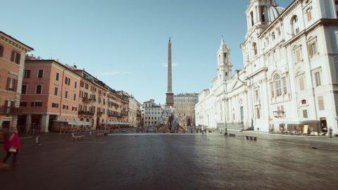 hyper lapse. Piazza Navona, Rome. Italy.