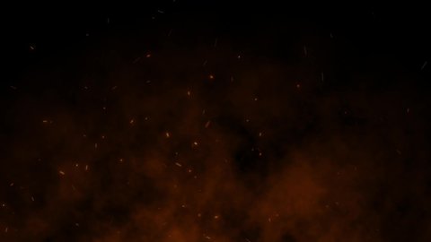 Burning Ash Ember Fire Sparks with Smoke [30sec 60fps Looping Background]