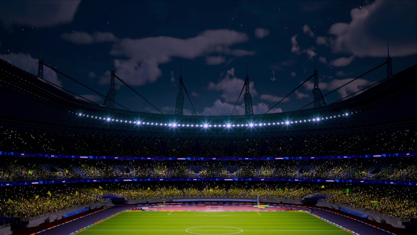 Fireworks In Soccer Stadium With Stock Footage Video 100 Royalty Free Shutterstock