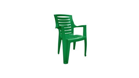 4K, 25p. Stop motion animation. For promotional demonstration of products. Plastic interior items. Changing the color of kitchen chairs on a white background.