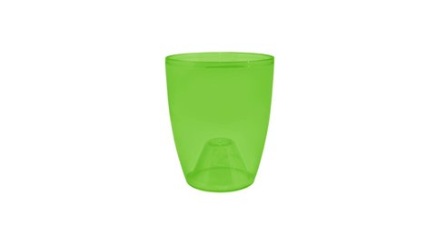 Plastic cups. Stop motion animation plastic cup. Stop motion animation with colored cookware for use in infographics on kitchen topics. 4K, 25p.