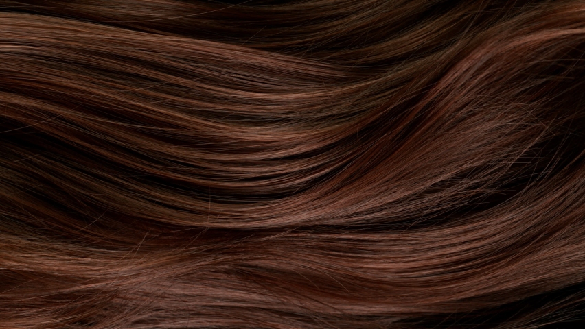 Super slow motion of beautiful healthy long smooth flowing brown hair. | Shutterstock HD Video #1074669659