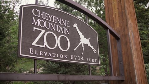 Colorado Springs, CO - June 7, 2021: Cheyenne Mountain Zoo entrance