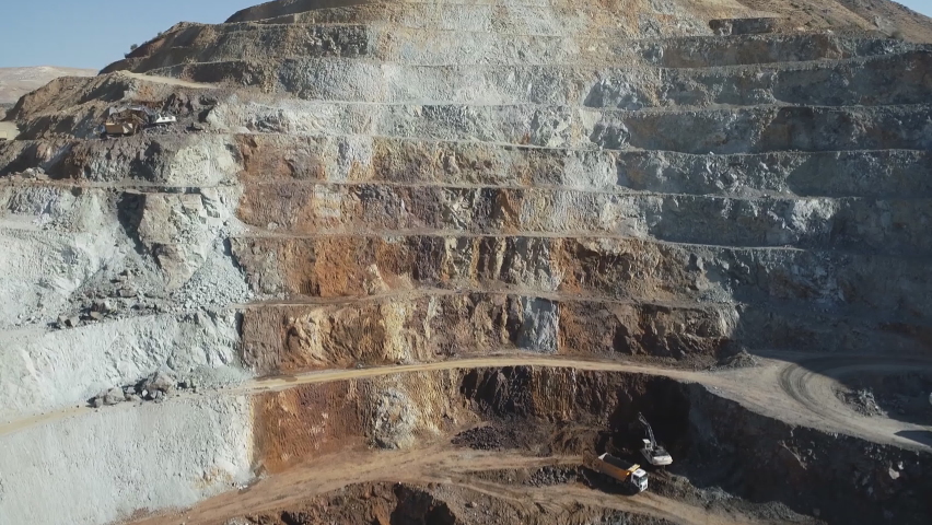 Mining in the Sultanate of Oman. Aerial view of the nickel mine. Royalty-Free Stock Footage #1074699332