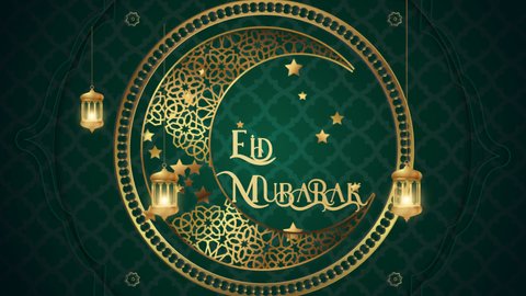 Beautiful 4k Eid Mubarak Islamic Design Stock Footage Video (100% ...