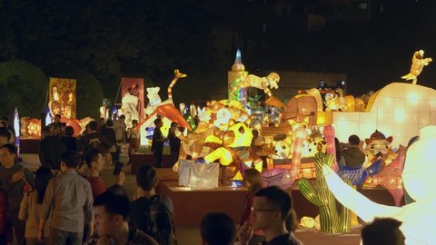WS Crowd of people at lantern festival, Taipei, Taiwan - March, 11, 2018