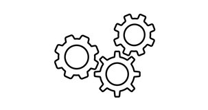 cogwheel gear spinning around animation video. cog wheel icon turning animated background teamwork business concept