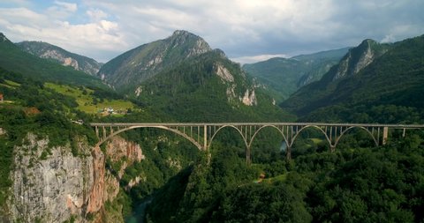 Bridge in the Park in Montenegro aerial view
