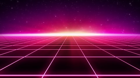 Universe Retro Futuristic 80's Background 4K Adlı Stok Video