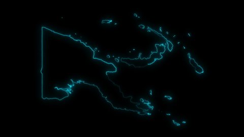 Animated Outline Map of Papua New Guinea