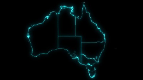 Animated Outline Map of Australia with States and Territories