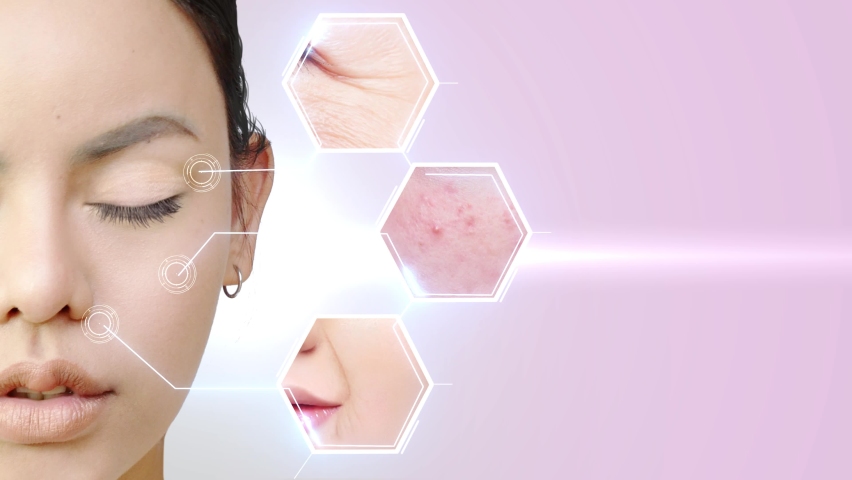 Vitamin skin care Protect skin from dark spots, acne, 3D wrinkles, skin care. | Shutterstock HD Video #1074780305