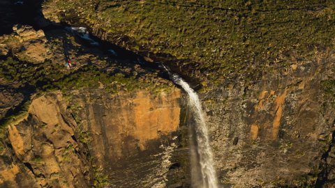 Spectacular,aerial view of the magnificent beautiful Tugela Falls,second highest waterfall in the world, Drakensberg, KwaZulu-Nata,South Africa