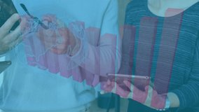 Animation of data processing over people using smartphones. global technology, social media and connections concept digitally generated video. - Powered by Shutterstock - Get 15% off with code: PIKWIZARD15