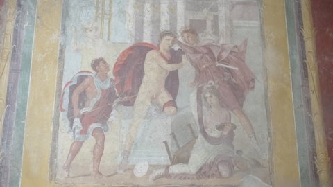 Pompei, painting inside one of the Domus