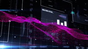 Digital interface with data processing against pink digital waves on black background. computer interface and technology concept - Powered by Shutterstock - Get 15% off with code: PIKWIZARD15