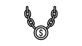 Dollar coin necklace icon animation outline best object on white background - Powered by Shutterstock - Get 15% off with code: PIKWIZARD15