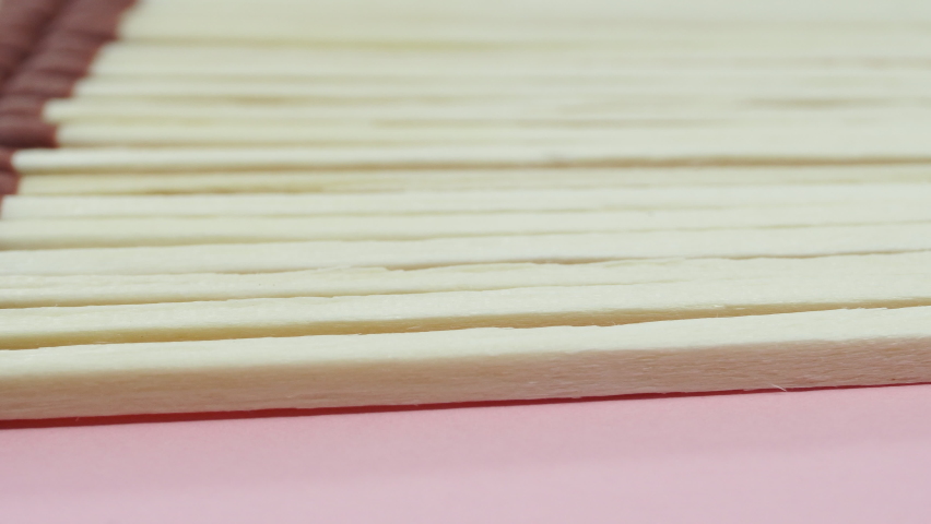 lined up matches dolly shot, close up video. 4K macro