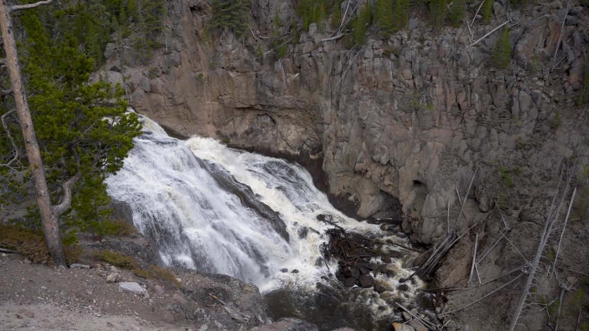 View of Gibbon Falls, Yellowstone SLOW MOTION