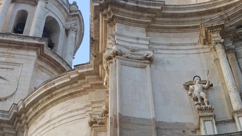 The Cadiz Cathedral is a traditional Spanish architecture with baroque Italian forms.
4k cadiz cathedral close up video. neoclassical style