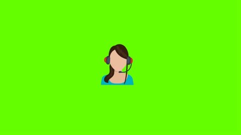 Customer Service Support Woman Wearing Headsets on Green Screen Background 4K Stock Footage.