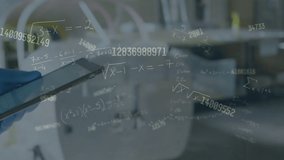 Animation of numbers changing and mathematical equations over engineer using tablet. global technology, connections and digital interface concept digitally generated video. - Powered by Shutterstock - Get 15% off with code: PIKWIZARD15