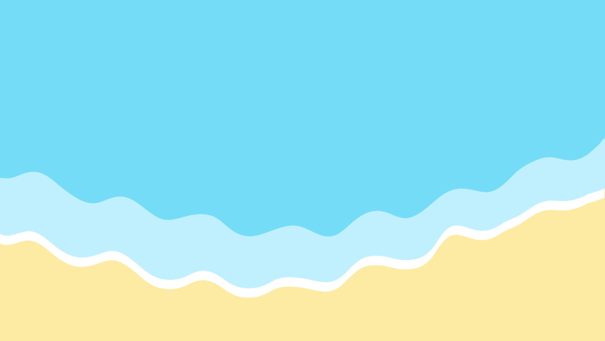 Animated waves on the sand summer background beach illustration