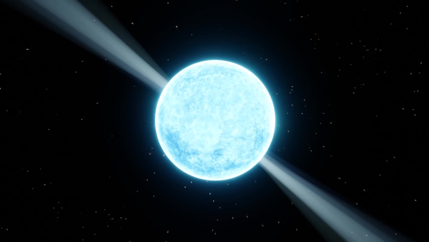 Spinning pulsar, Neutron star looped animation Royalty-Free Stock Footage #1074868835