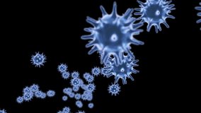 3d render virus flying as airborne transmission aerosol or droplets, on black background. - Powered by Shutterstock - Get 15% off with code: PIKWIZARD15