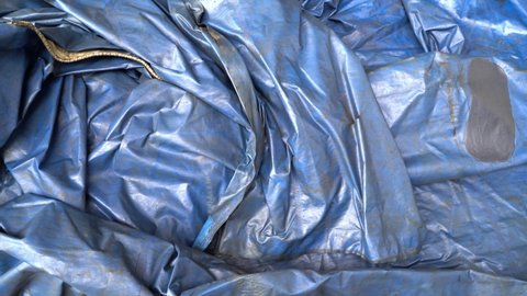 Large Blue Plastic Tarp Background With Wrinkles Shadows,Blue tarps tarpaulin covering