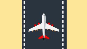 Illustration of a plane taking off - animation of an airplane runway - animation of an airplane at an airport for an explainer video