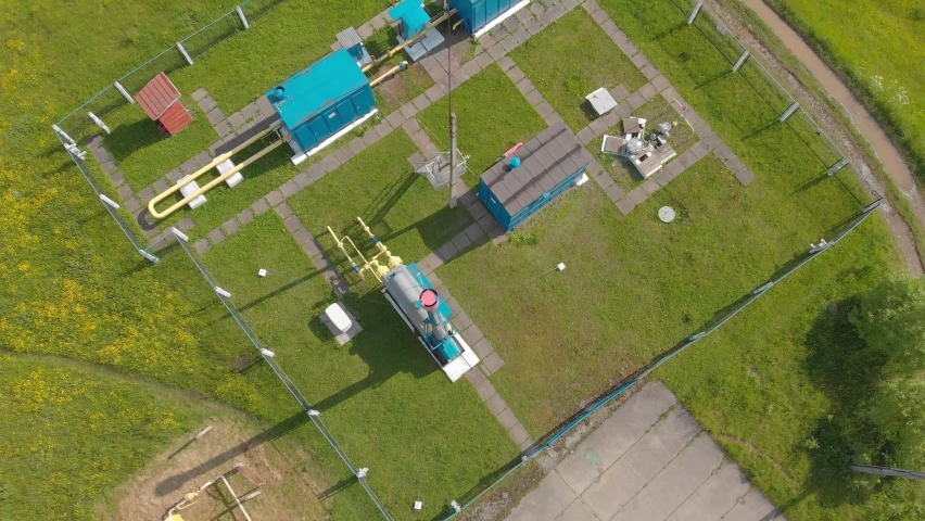 Extraction of natural gas aerial drone view