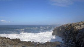 Slow motion full HD video clip of ocean waves crashing onto rocks at Hermanus on the Whale Coast, Western Cape, South Africa.