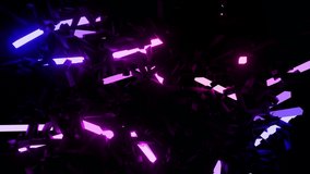 3d abstract simple geometric background with red blue blocks like light bulbs flashing neon lights in 4k. Smooth looped animation. Creative simple motion design bg with 3d objects. VJ loop. - Powered by Shutterstock - Get 15% off with code: PIKWIZARD15