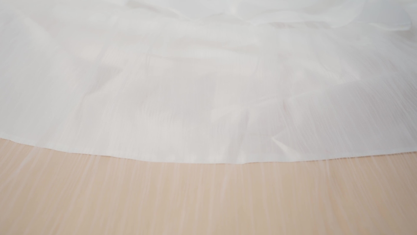 Young asian woman wearing wedding dress. Bridal concept.