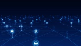 Motion graphic of Blue digital stoage icon and line linked network connection futuristic technology abstract background concept camera zoom seamless loop video - Powered by Shutterstock - Get 15% off with code: PIKWIZARD15